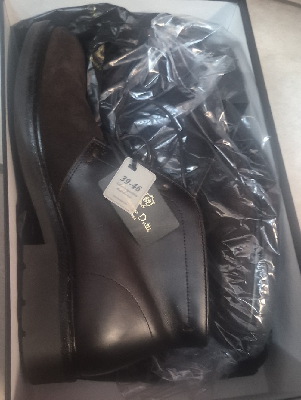 Massimo Dutti Men’s Dark Brown Leather & Suede Chukka Boots